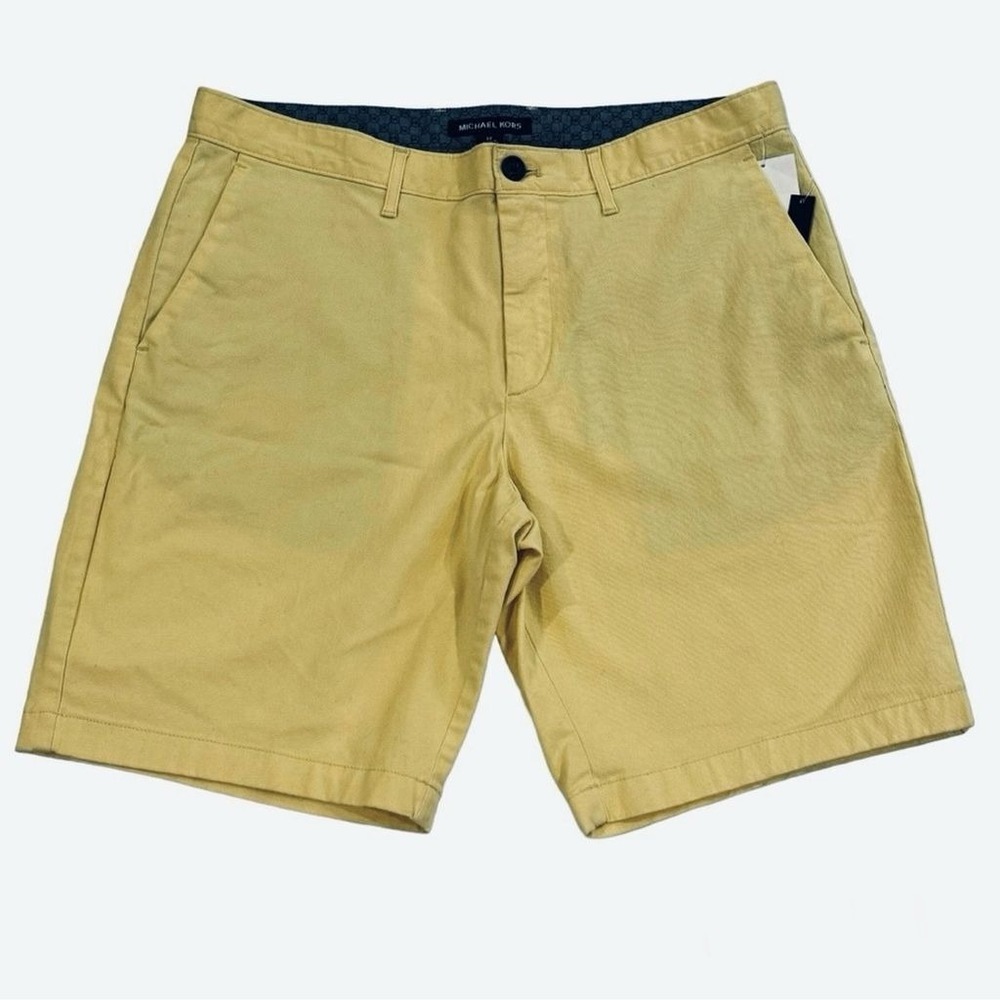 Michael Kors Mens Yellow Stretch Chino Shorts Size 33 NWT‎ MSRP $98